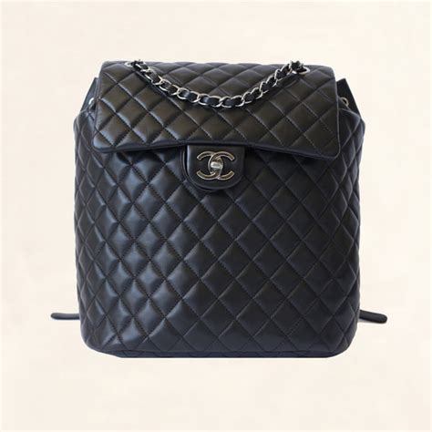 Chanel Urban Spirit Backpack Quilted Lambskin Silver.